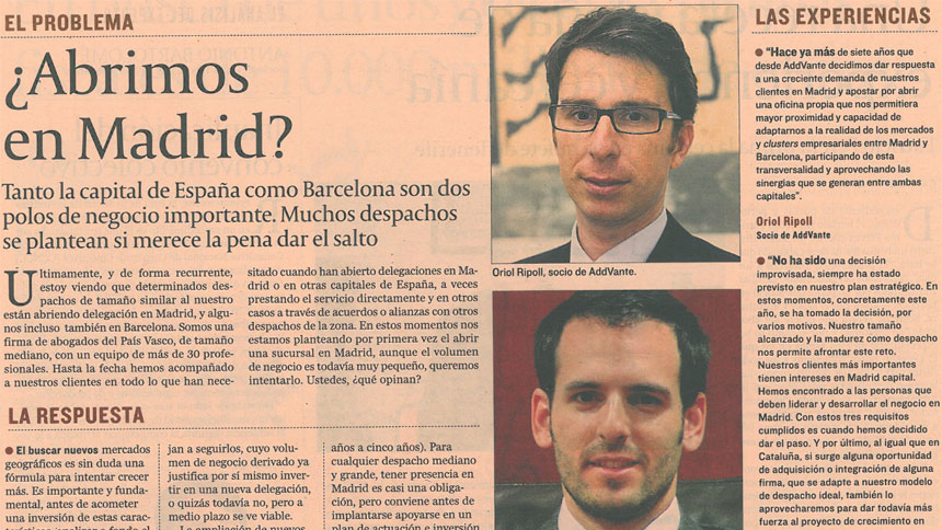 ¿Abrimos en Madrid?