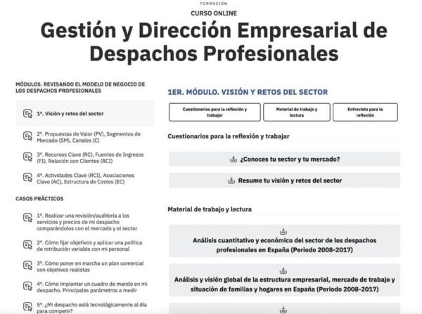 Gestión y Dirección Empresarial de Despachos Profesionales